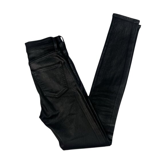 Citizens of Humanity Rocket Slick High Rise Skinny Jeans Sz 24 Black Leatherette - Picture 3 of 11